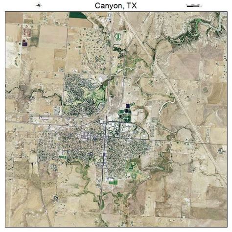 Aerial Photography Map of Canyon, TX Texas