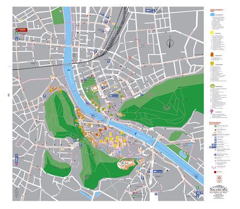 Large detailed tourist map of Salzburg city. Salzburg city large detailed tourist map | Vidiani ...