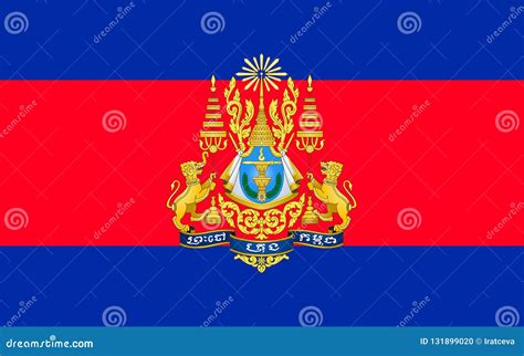 Flag of Cambodia stock illustration. Illustration of flying - 131899020