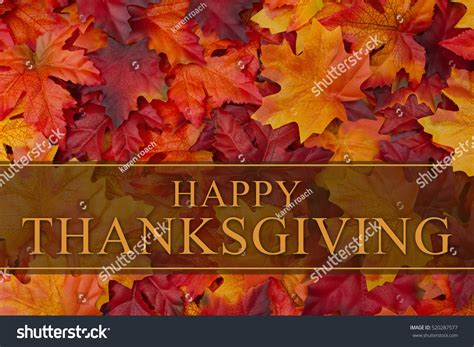 Happy Thanksgiving Greeting Some Fall Leaves Stock Photo (Edit Now ...