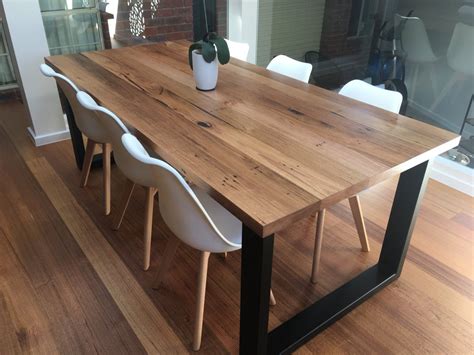 Melbourne reciclado mesa de madera con patas de cuadro moderno | Etsy ...