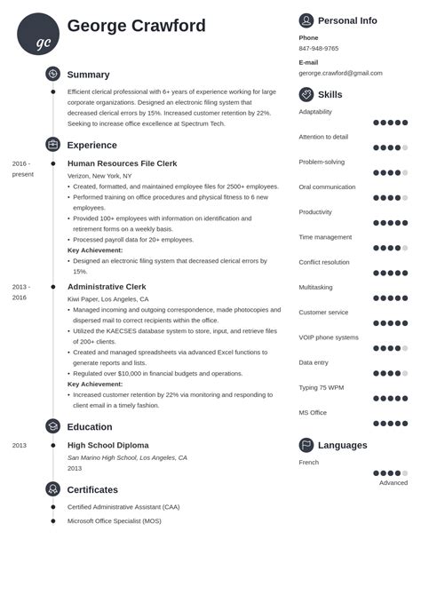 Clerical Resume: Examples & Writing Guide [20+ Tips]