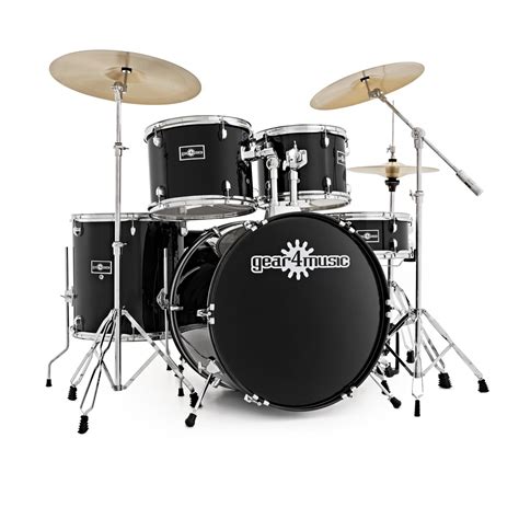 BDK-5 Drum Kit by Gear4music, Black at Gear4music