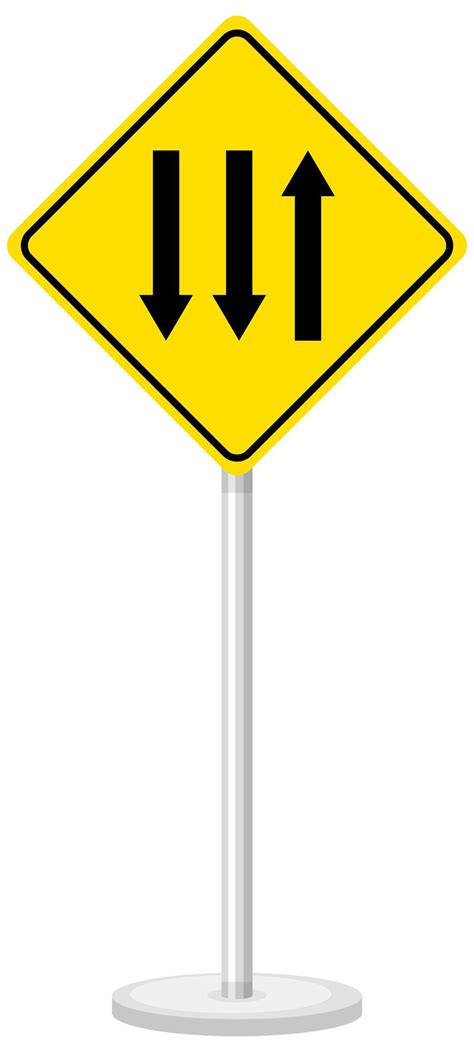 Yellow traffic warning sign on white background 1482325 Vector Art at ...