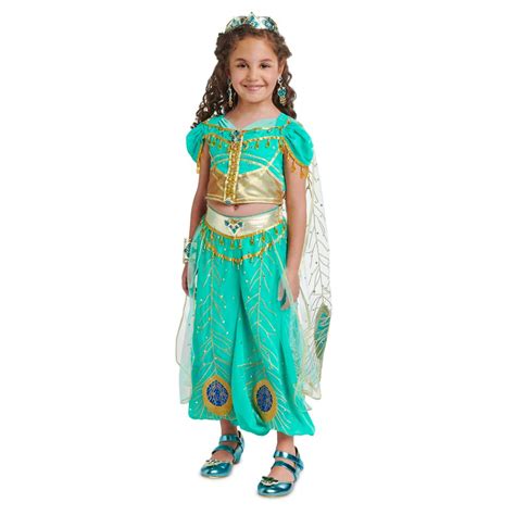 Costumes, Reenactment, Theatre Licensed Girls Jasmine Live Action Aladdin Costume Disney ...