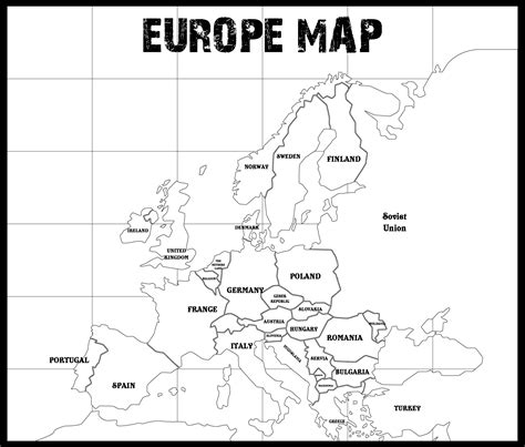 Printable Europe Outline Map - Printable Word Searches