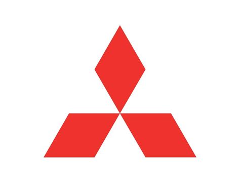 Mitsubishi Brand Logo Car Symbol Red Design Japan Automobile Vector ...