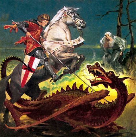 St George slaying the dragon stock image | Look and Learn