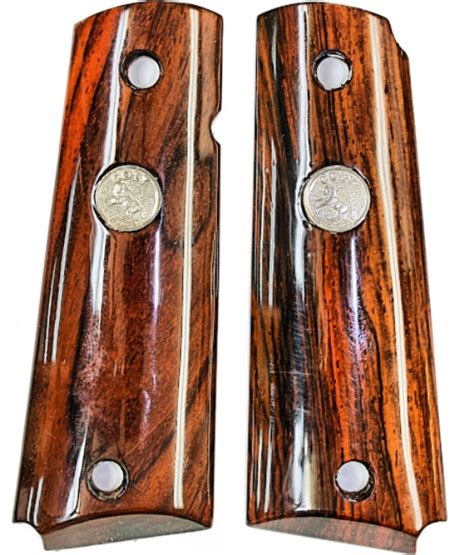 Colt 1911 Smooth Rosewood Grips With Medallions