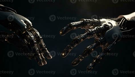 Robotic arm reflects futuristic technology in studio shot generated by ...