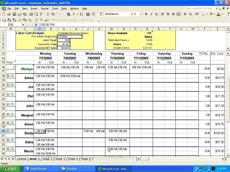 The Employee Scheduler is an affordable spreadsheet to help you schedule hourly employees ...