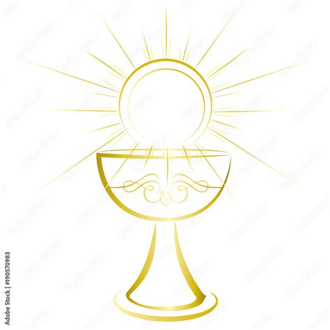 Vecteur Stock First holy communion symbol - gold chalice. | Adobe Stock