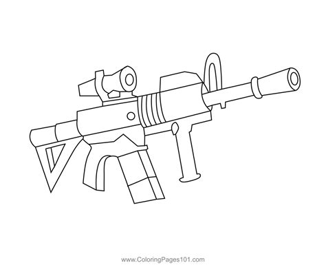 Thermal Scoped Assault Rifle Fortnite Coloring Page for Kids - Free Fortnite Printable Coloring ...