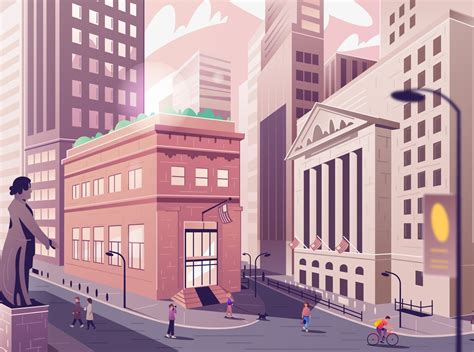 Wall Street | New York | Wall street news, City cartoon, Wall street