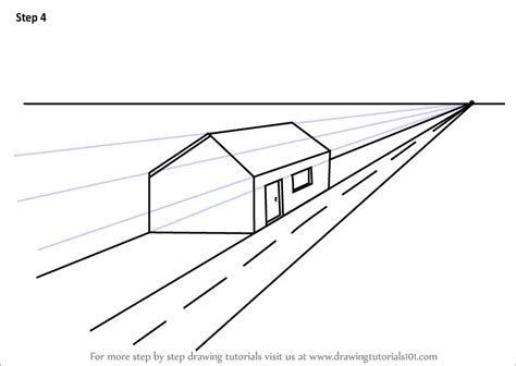 Learn How to Draw One Point Perspective House (One Point Perspective ...