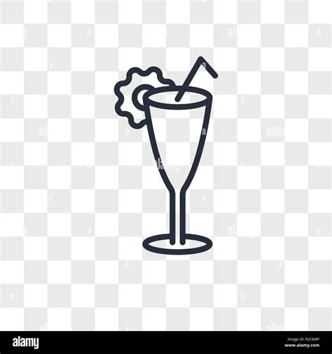 Cocktail glass vector icon isolated on transparent background, Cocktail ...