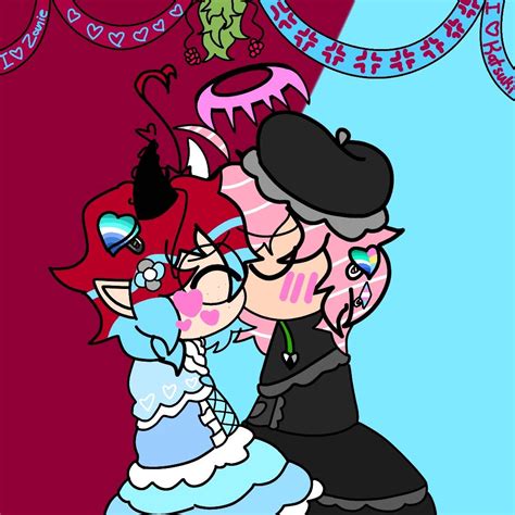 Mistletoe kiss by AshtonDrawsss on DeviantArt