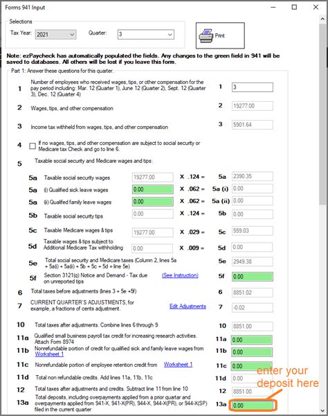 How to Print Form 941 - ezAccounting Payroll