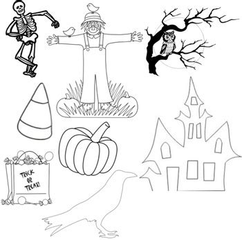 Halloween Cut Outs Printable by Kids and Coffee | TPT