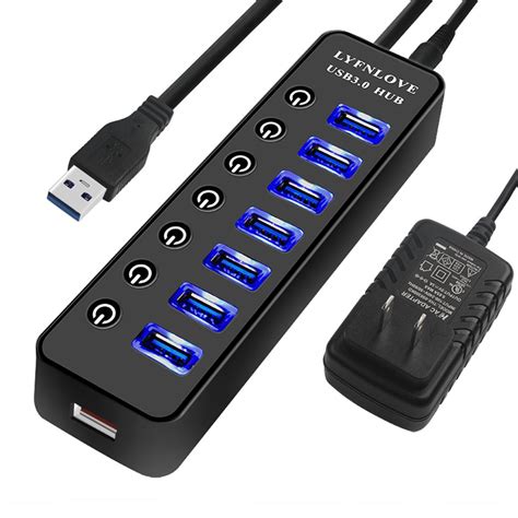 USB Hub 3.0 Powered, LYFNLOVE USB Extender Multiple USB Port USB Hub ...