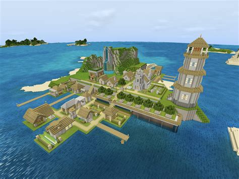 Island Village in Progress | MCPE : r/Minecraft