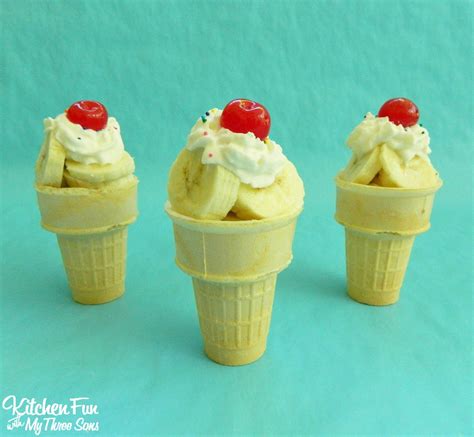 Banana Fruit Ice Cream Cones - Kitchen Fun With My 3 Sons