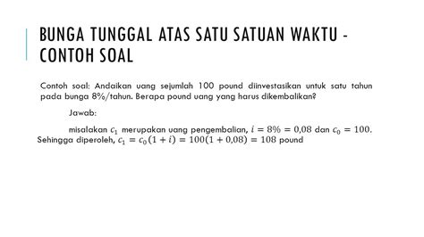 Materi Bunga Tunggal Dan Contoh Soal | Materi Soal