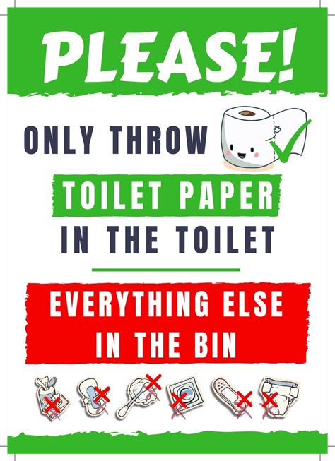 Please Do Not Flush Paper Towels Down Toilet Printable