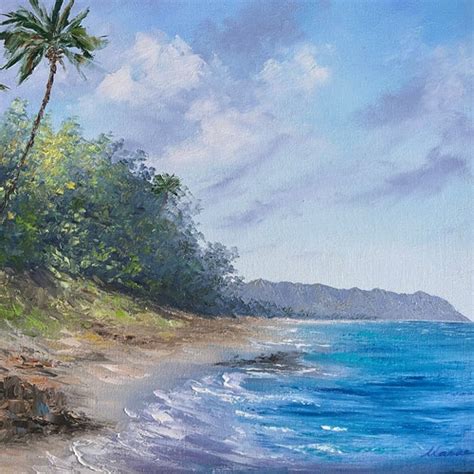 Hawaii Beach Painting Palms Original Art Tropical Beach Life - Etsy