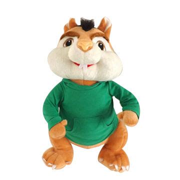 Alvin and Chipmunks Green Stand Theodore Plush Toy for Christmas Gift ...