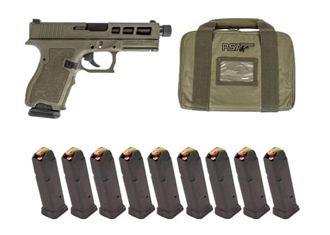 PSA Dagger Compact 9mm Pistol With SW1 Extreme Carry Cut Slide & Threaded Barrel, Sniper Green ...