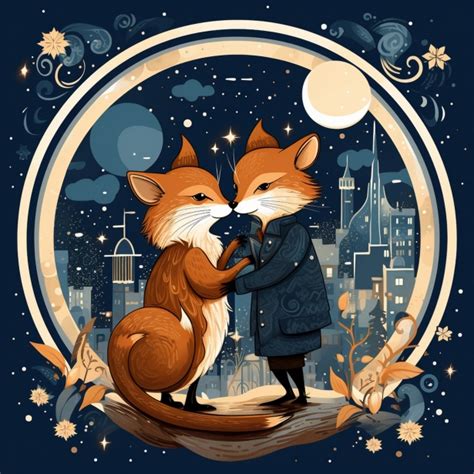 Valentine Fox Cartoon Art Print Free Stock Photo - Public Domain Pictures