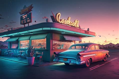 Time Travel Art, 50s Aesthetic, Automotive Art, Car Drawings, Googie ...