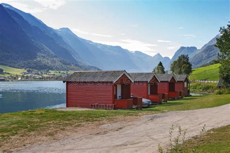 Camping on the Shore of Nordfjord, Norway Stock Image - Image of ...