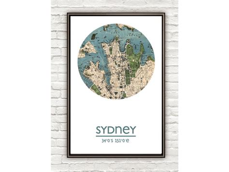 SYDNEY - city poster - city map poster print - VINTAGE MAPS AND PRINTS