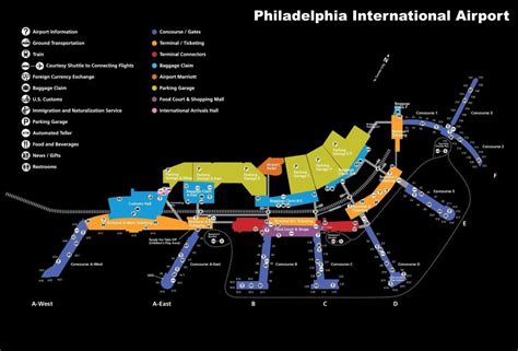 Philadelphia Airport Terminal Map Printable