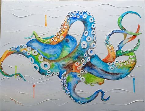 Custom-made Octopus Ocean Painting Acrylics w/ textured | Etsy ...