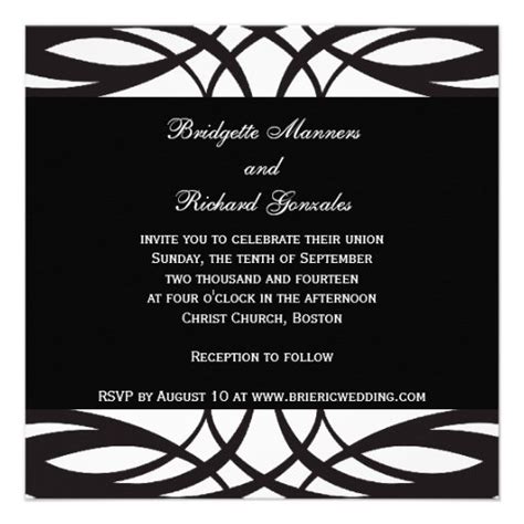 Art Deco Black and White Wedding Invitations