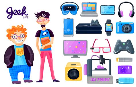 Cartoon Character Gadgets Icons Set 476240 Vector Art at Vecteezy