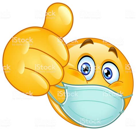 Emoji emoticon with medical mask over mouth showing thumb up | Animated emoticons, Funny ...