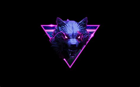 Neon Galaxy Wolf Wallpapers