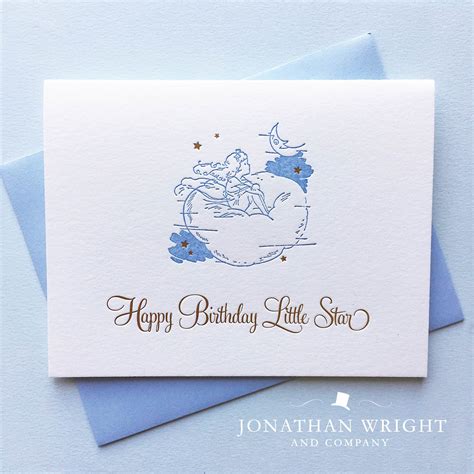 Letterpress birthday card with gold foil and a blue envelope. Design by Jonathan Wright and ...