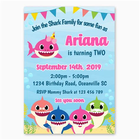 Baby Shark Birthday Invitation for Girls – Easy Inviting