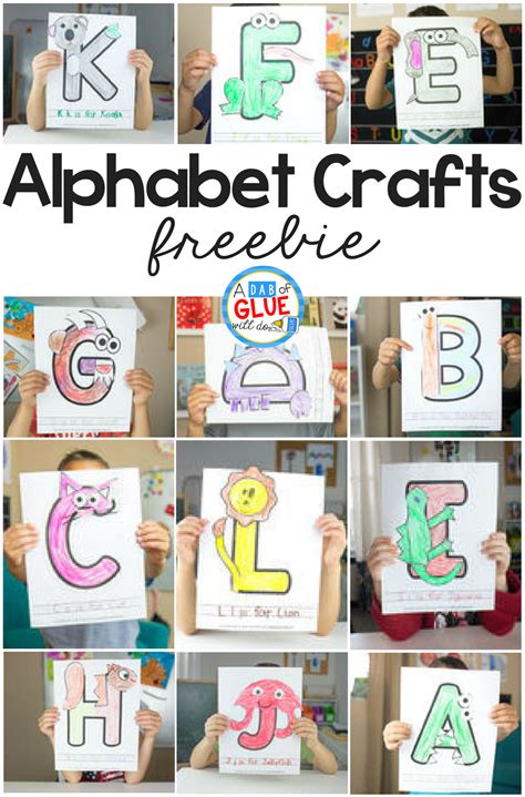 Animal Alphabet Letter Crafts - A Dab of Glue Will Do