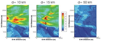 Amplification maps from the simulations of three earthquakes to the ...