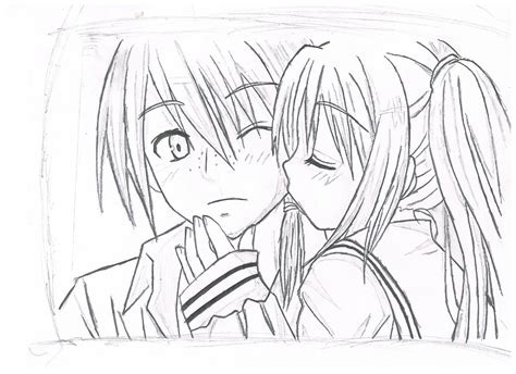 Anime Boy And Girl In Love Sketch