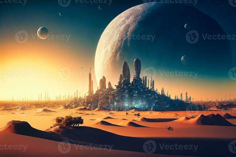 Futuristic City on Mars generative ai 32431975 Stock Photo at Vecteezy