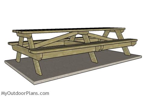 10 foot Picnic Table Plans | MyOutdoorPlans | Free Woodworking Plans ...