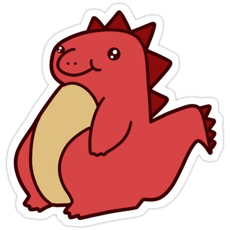 "Cute Red Dinosaur" Stickers by SaradaBoru | Redbubble