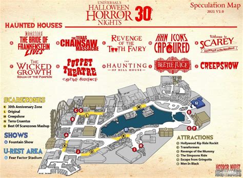 Speculation Map Released for Halloween Horror Nights 30 at Universal Studios Florida, Lists ...